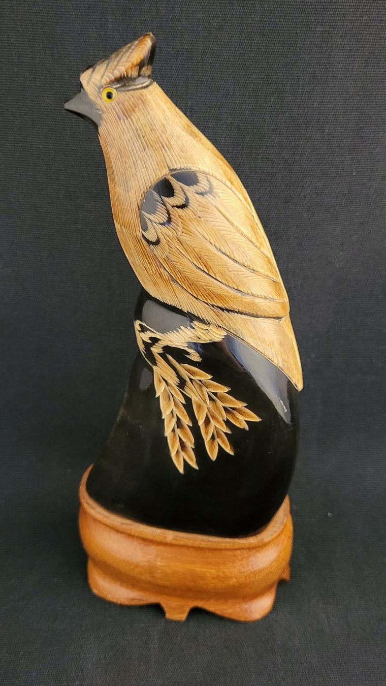 Statuette: Horn-Schnitzerei VOGEL – Usato da Basel venduto da spinne02 1