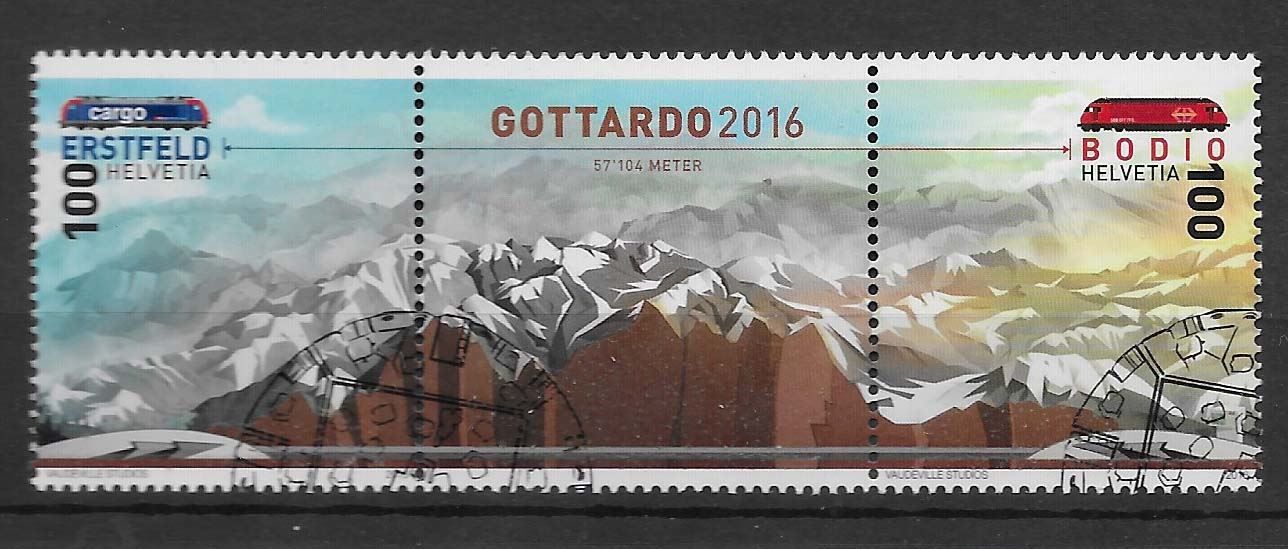 Tutti i francobolli: M1588 - Gotthard se tenant  1er jour – Usato da Trélex venduto da Phil_Albert