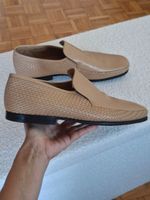 Superbes mocassins Bally — Cuir tressé beige,Taille 43,5