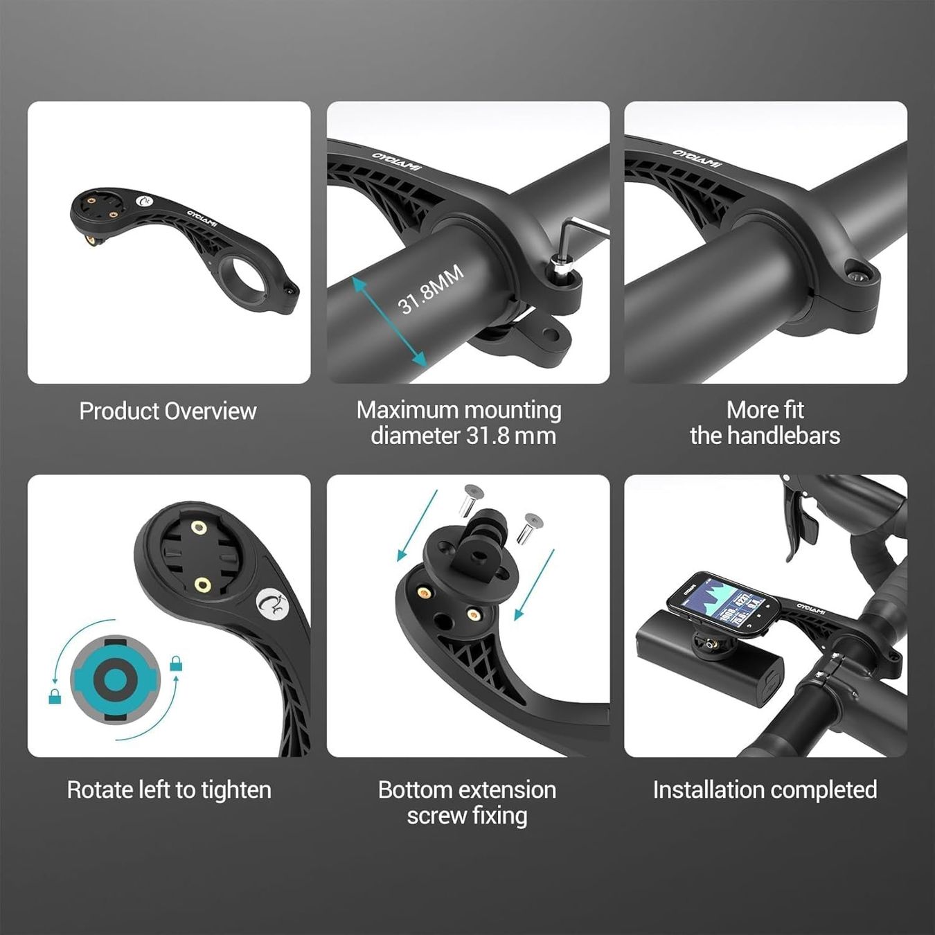 Supporti per biciclette: Fahrrad Halterung Kompatibel mit Garmin Edge – Nuovo e nell'imballaggio originale da Geneve venduto da Titi2008 4