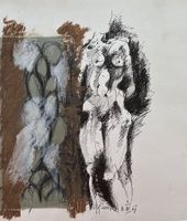 Hans-Peter von Ah, Gouache, Tusche, Akt, Abstrakt, signiert