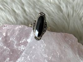 Ring Silber 925 mit schwarzem Stein