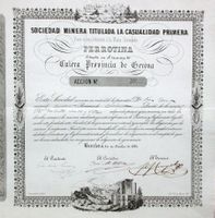 Minera La Casualidad Primera PERROTINA, Barcelona - 1851