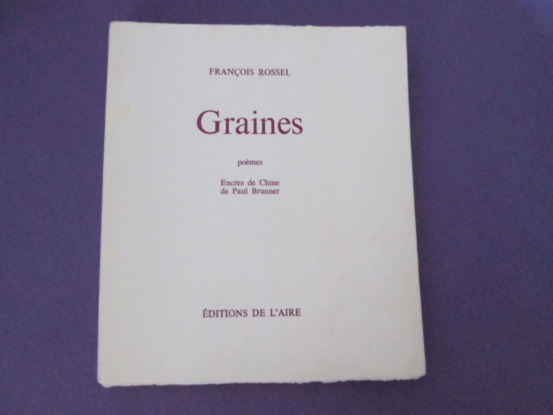 Libri: Graines - Poèmes – Usato da Neuchâtel venduto da Dualseele