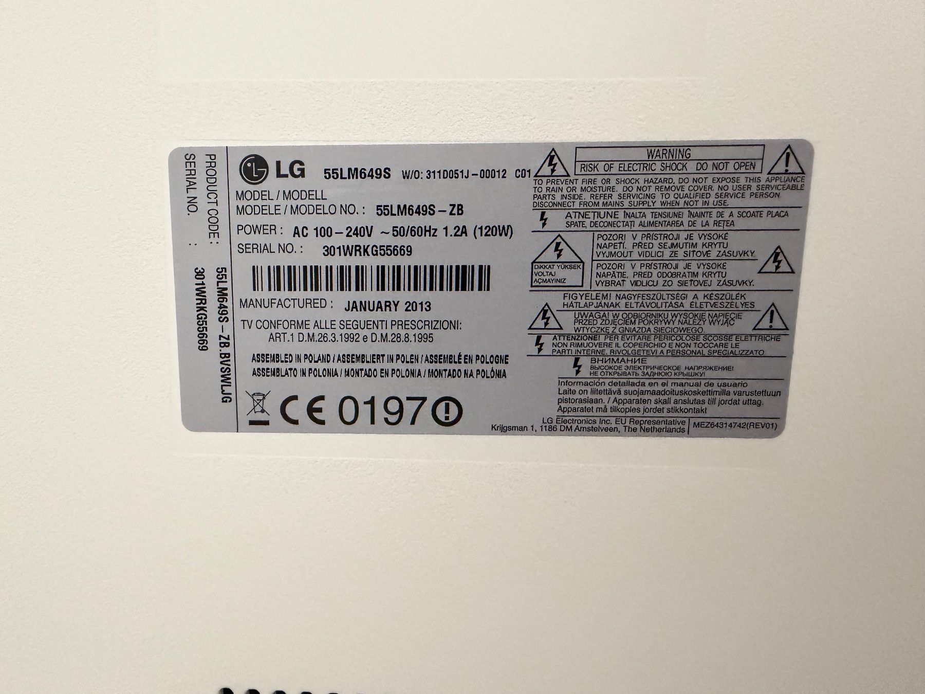 LG Televisori: Fernseher 55" LG 55LM649S – Usato da Wollerau venduto da Baechr 3