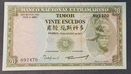 20 ESCUDOS / TIMOR 1967 (BANKFRISCH)