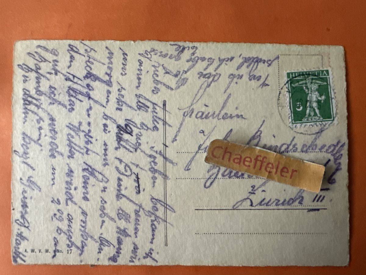 Cartoline postali: Alte Ansichtskarte Veltheim mit Tellbub Briefmarke, – Usato da Zürich venduto da Chaeffeler 1