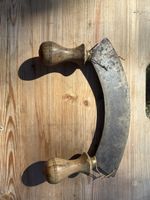 Wiegemesser antik mit Holzgriffen gebrauchter Zustand