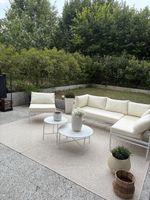 Gartenlounge Set weiss mit zwei Tischen guter Zustand
