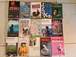 Lot de 15 livres - romans en français