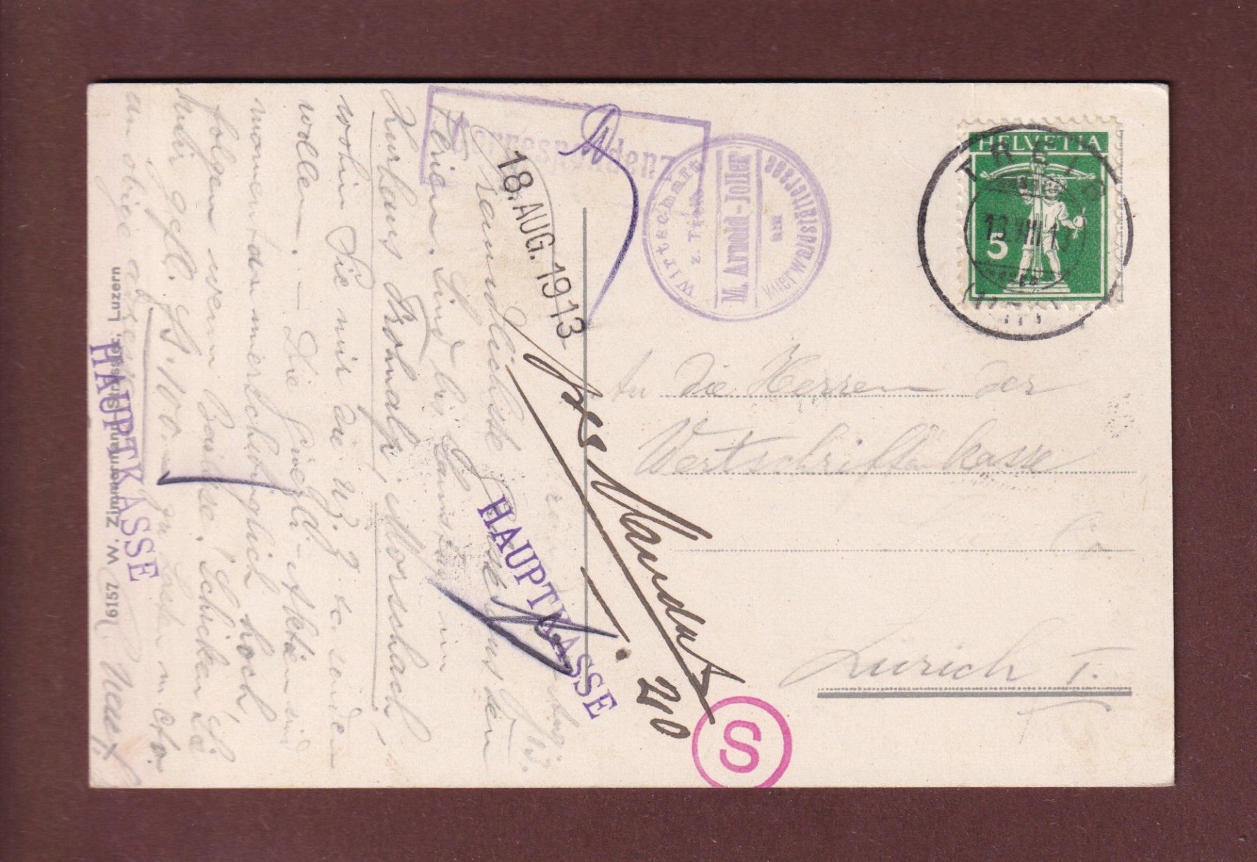Ansichtskarten: TREIB am Vierwaldstättersee - 1913 – Gebraucht aus Pully von nicecards 1