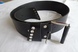 schwarzer Gürtel 5 cm breit mit Schnalle