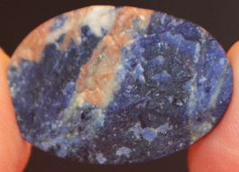 Cabochon L-4891 – Sodalith Druzy einseitig poliert 28x18mm