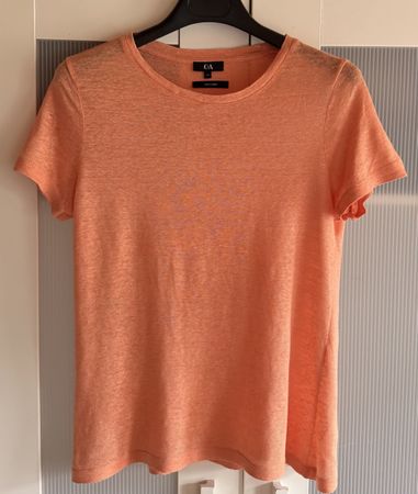 C&A Damen T-Shirt 100% Leinen Grösse XS Apricot, Top!