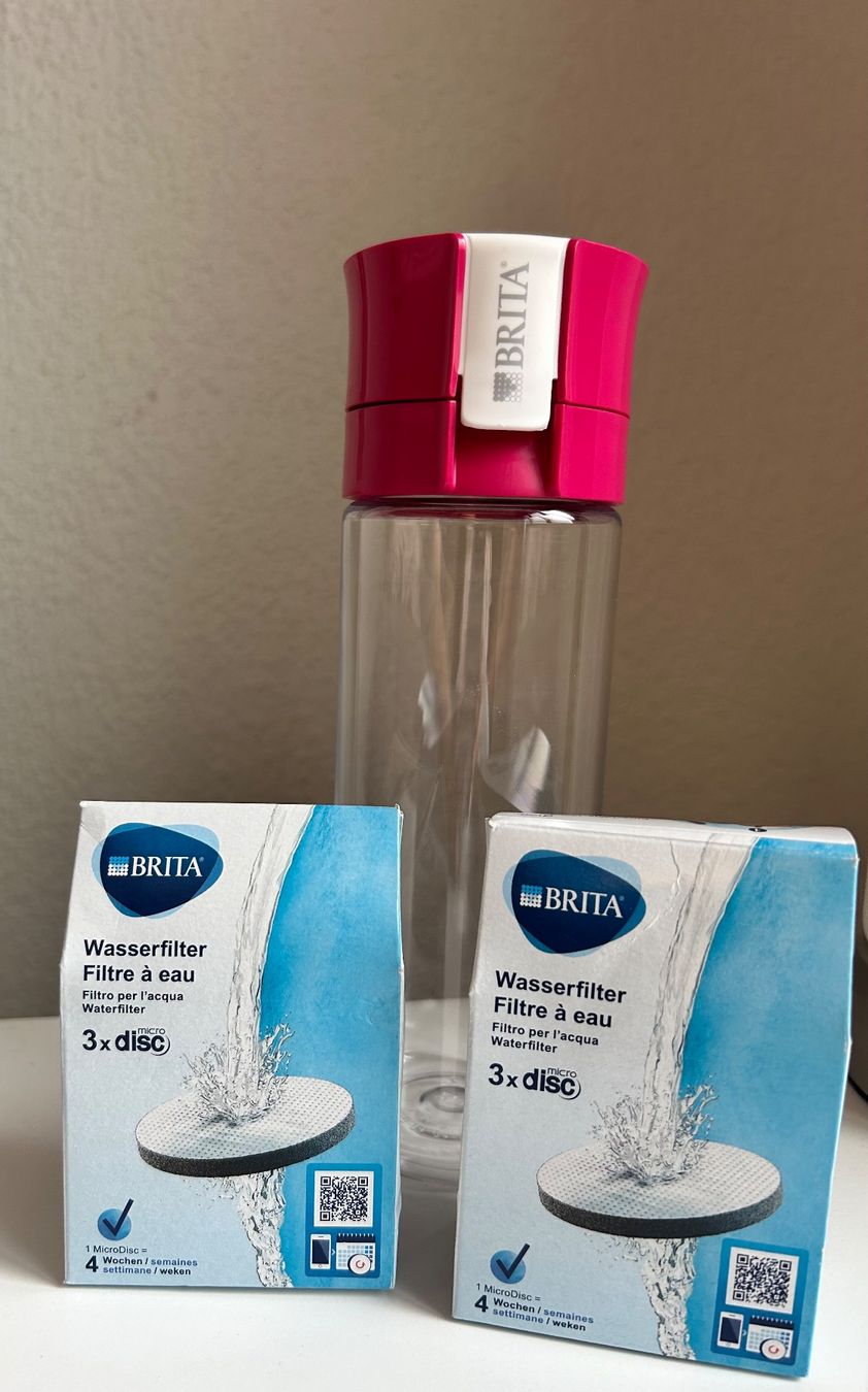 Sanitari: Brita Filterflasche Pink + 2x 3er Packung Filter – Usato da Hirzel venduto da ange4586