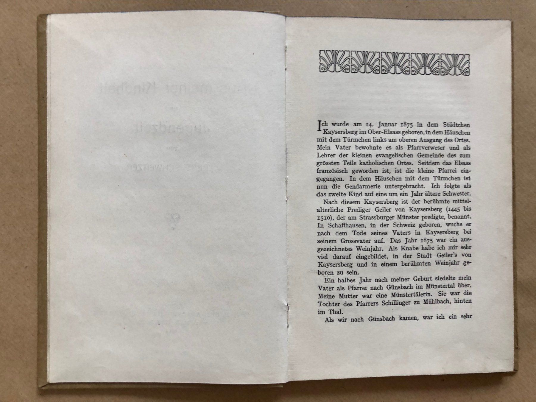 Bücher: Albert Schweitzer: Aus meiner Kindheit – Gebraucht aus Zürich von allp 3