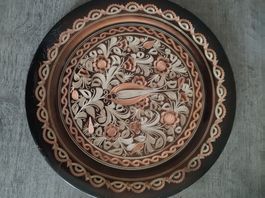 Wunderschöner Wandteller aus Kupfer, Handarbeit