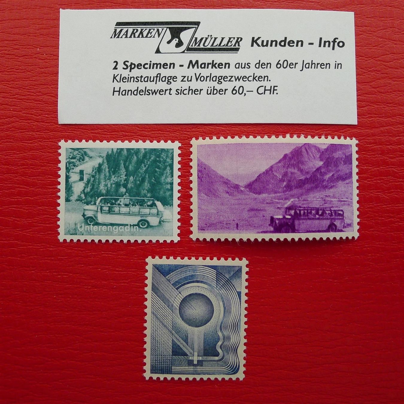 Tutti i francobolli: Kleines Lot: "Specimen"-Marken, Versuchsdrucke – Usato da Sursee venduto da Luzernerraute