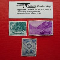 Kleines Lot: "Specimen"-Marken, Versuchsdrucke