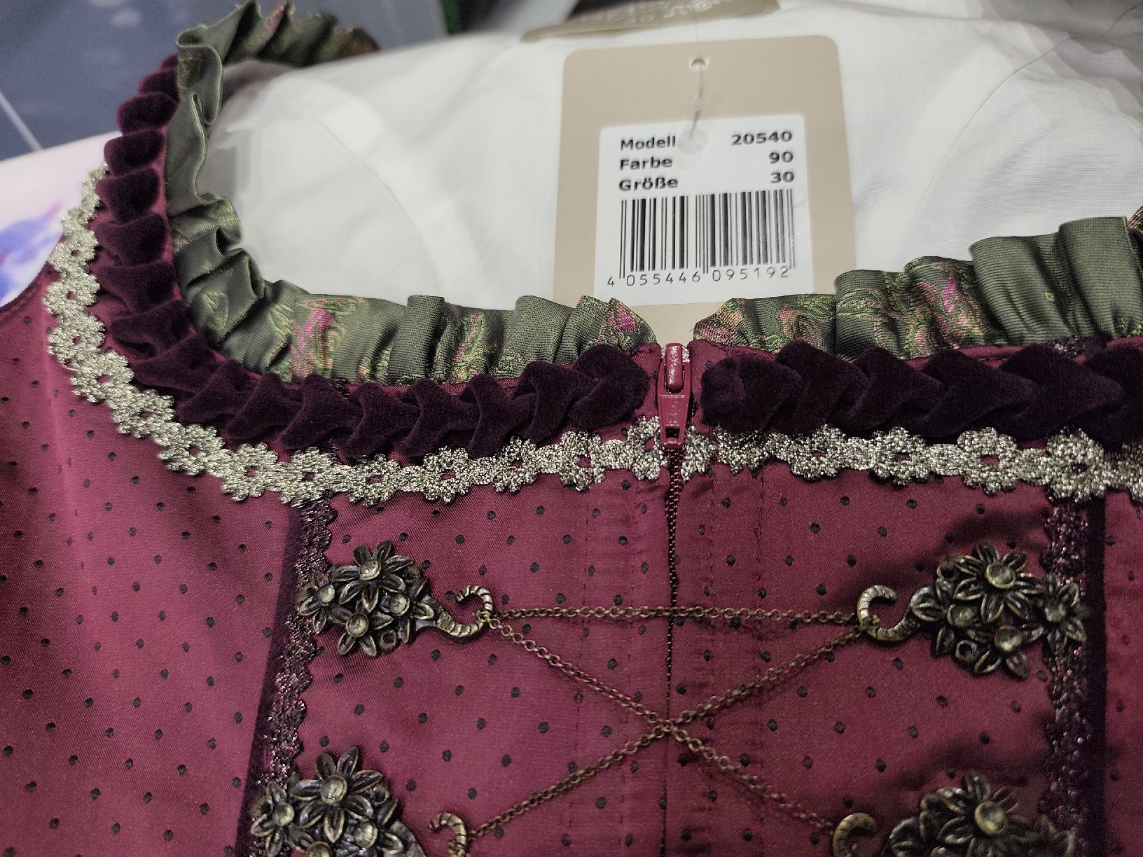 Krüger Vestiti: Trachtenmieder Krüger, Gr. 30 – Nuovo e nell'imballaggio originale da Dussnang venduto da Rosenfee50 8