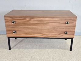 Vintage 1970 Sideboard Holzoptik Kommode 2 Schubladen