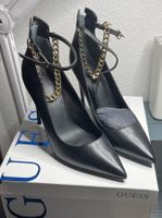 Scarpe nere Guess nuove, eleganti con catena dorata, nr. 37