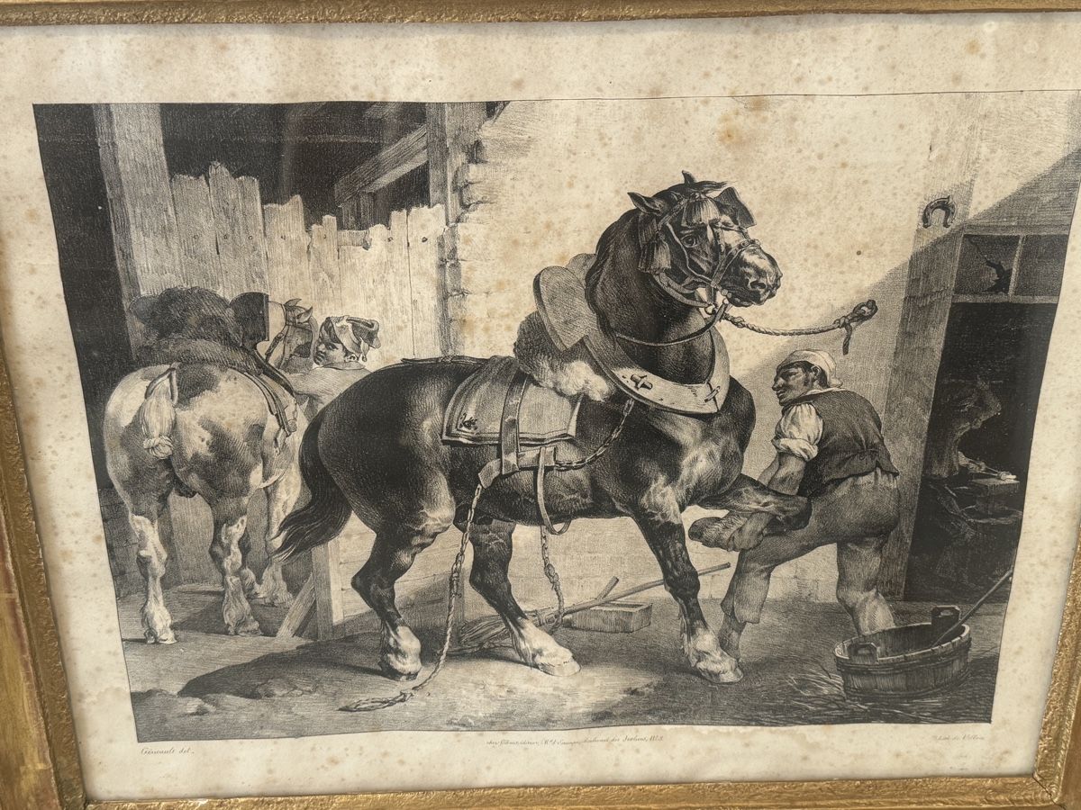 Grafica & Litografie: Lithographie  Théodore Géricault - Le Cheval du plâtrier – Usato da Erde venduto da CBarts 1