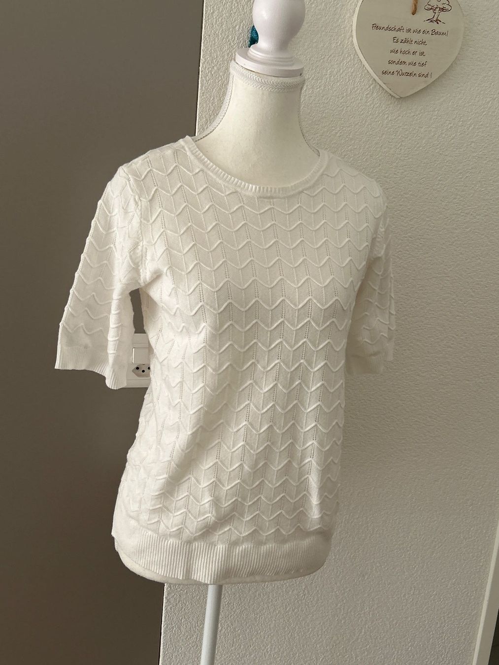 Maglioni & Felpe: Damen Kurzarm Pullover ecru Strukturmuster Gr. M – Nuovo (secondo la descrizione) da Brunnen venduto da Nala2929 2