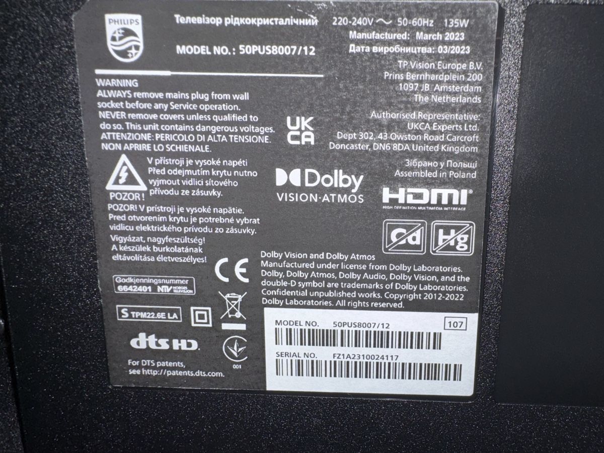 Philips Televisori: Philips 50" 4K Ambilight Smart TV – Nuovo (secondo la descrizione) da Feusisberg venduto da Ezio17 2