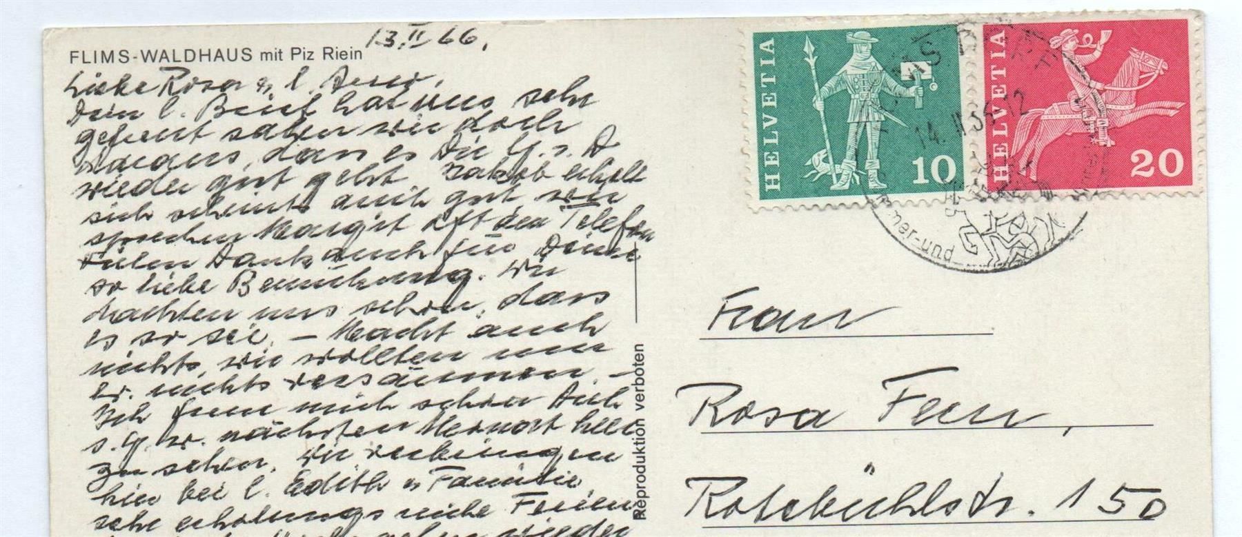 Cartoline postali: 3x AK FLIMS Graubergbahn, Skigebiet – Usato da Jona venduto da philajona 3