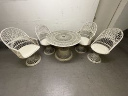 Vintage Garten Ess-Set aus Fiberglas