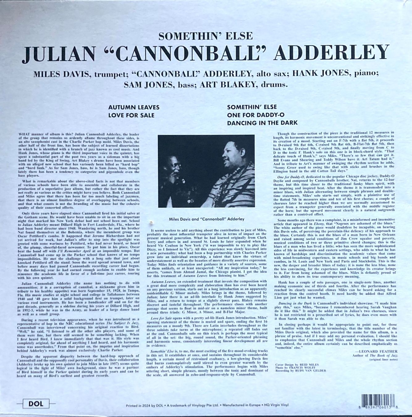 Dischi in vinile: CANNONBALL ADDERLEY - SOMETHIN' ELSE – Nuovo e nell'imballaggio originale da Poliez-Pittet venduto da Newtown-Records 1