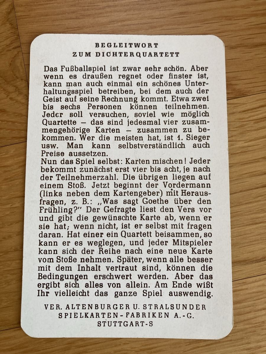 Spiele: Dichtkunst Quartett – Gebraucht aus Burgdorf von Jointler 2