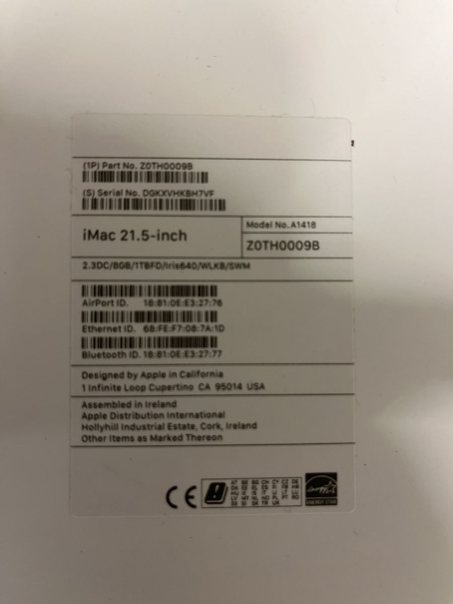 Apple PCs: Apple iMac, 21.5, early 2019 – Gebraucht aus chur von  1