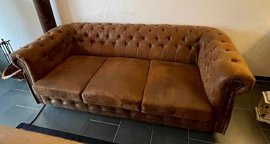 Divani: 3-Sitzer Chesterfield Sofa aus Microfaser – Usato da Bibern SO venduto da LL_Cowgirls 1