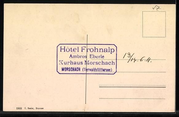 Cartoline postali: Morschach, Ortsansicht mit Rigi-Hochfluh – Usato da Berlin venduto da bartko-reher 1