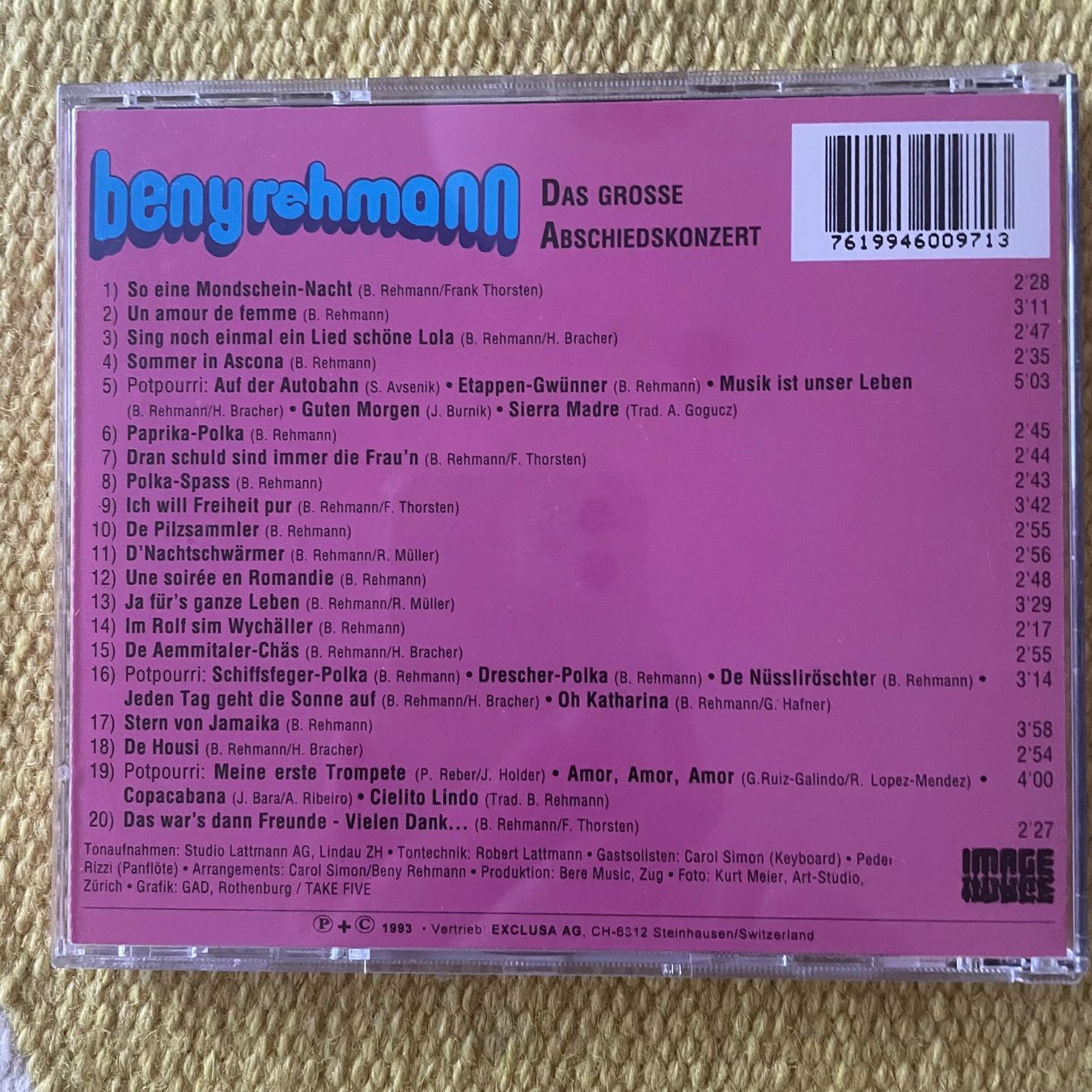 CD: BENY REHMANN-DAS GROSSE ABSCHIEDSKONZERT – Usato da Rorschacherberg venduto da CD-Roli 1