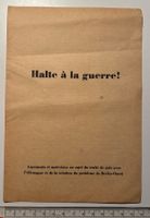 Brochure "Halte à la guerre !" ...traité de paix...