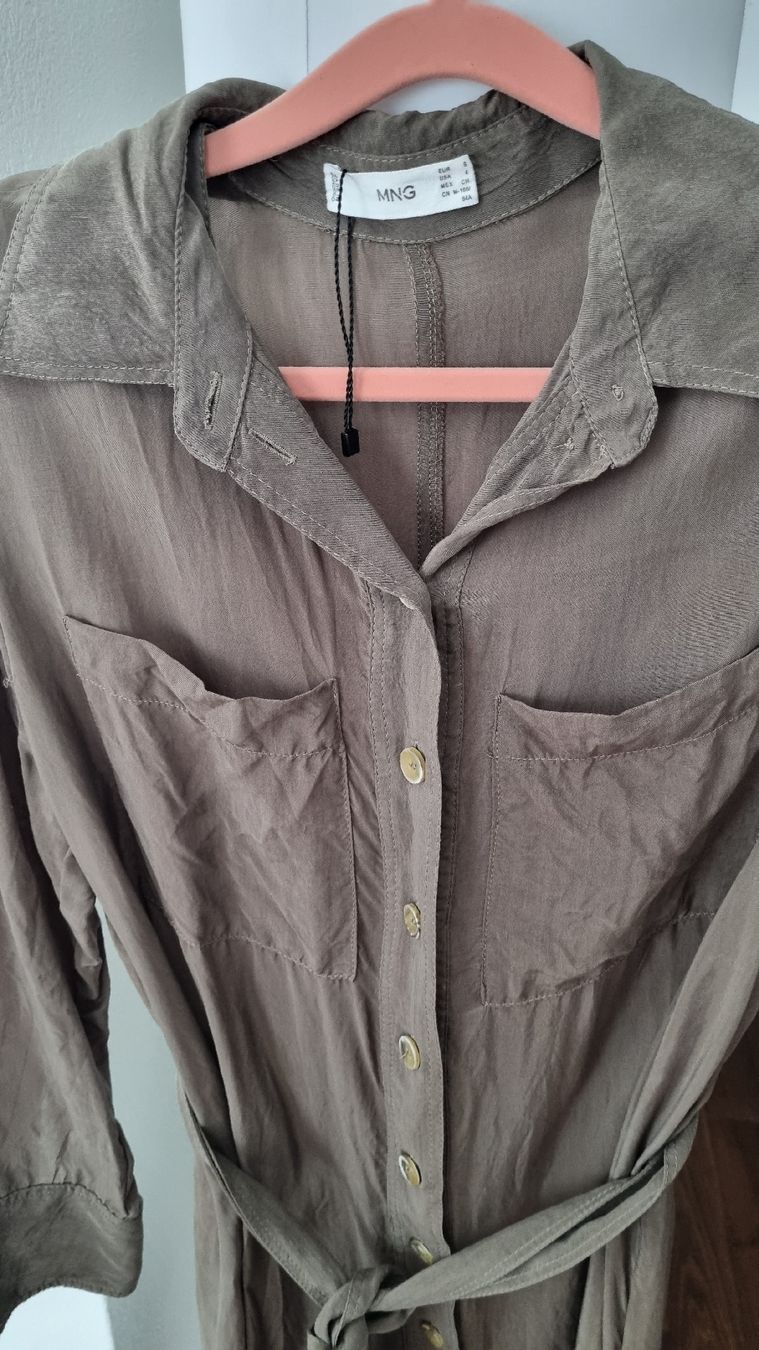 Mango Vestiti: Mango Hemdblusenkleid, Grösse S, Khaki – Usato da Belp venduto da sfanny88 1