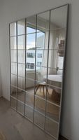 DIY Spiegel Gitterrahmen Holz beige / grau