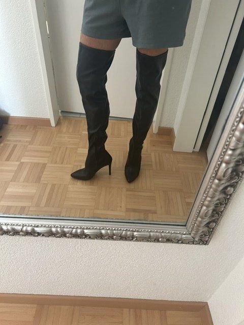 Scarpe da donna: Overknee, High-heels, schwarz, Leder – Nuovo (secondo la descrizione) da Dietlikon venduto da 621990 2