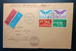 FLUGPOST, SWISSAIR EUROPAFLUG WEST 1939