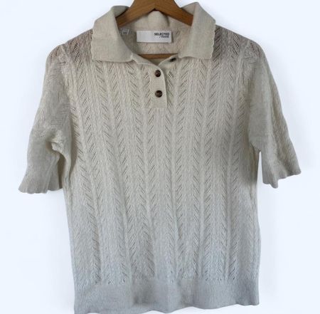 Edles Übergangs Polo Shirt, Kaschmir-Mix, Gr. M