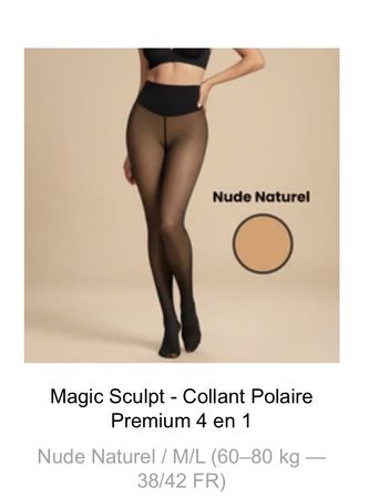 Collant Magic Sculpt opaque doublé polaire Taille M/L Neuf!