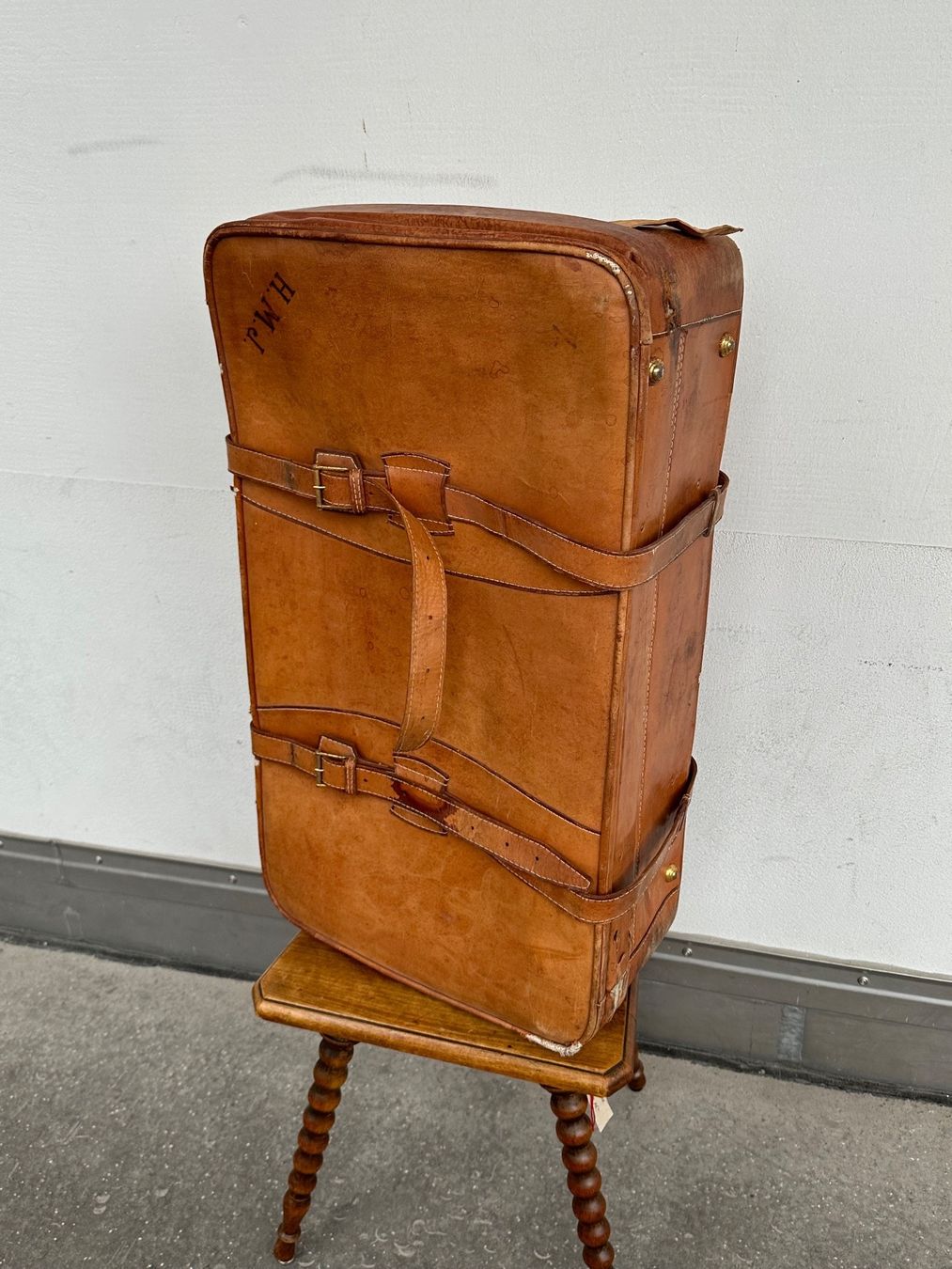 Valigie: Vintage Alter Leder Koffer – Usato da Aarburg venduto da Yula24 3
