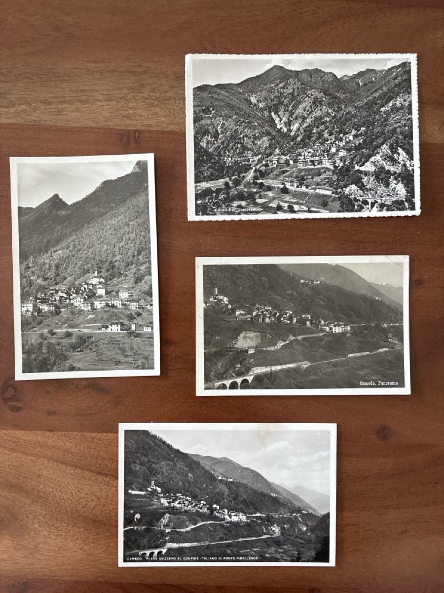 Cartoline postali: 4 Ansichtskarten Schweiz von Camedo TI – Usato da Oftringen venduto da Cla.vD.74
