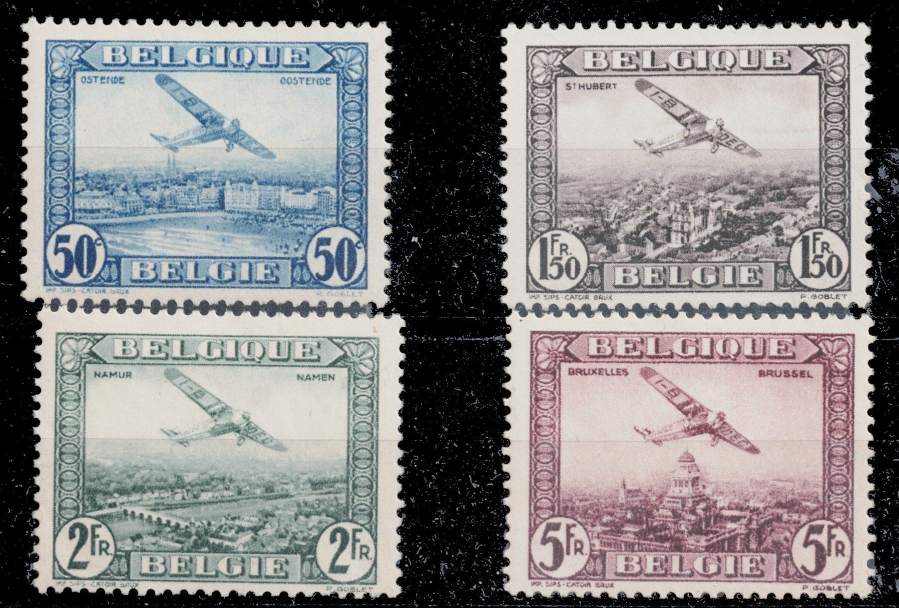 Tutti i francobolli: Belgien 1930, Flugpostserie ** postfrisch – Usato da Kriens venduto da goofy46
