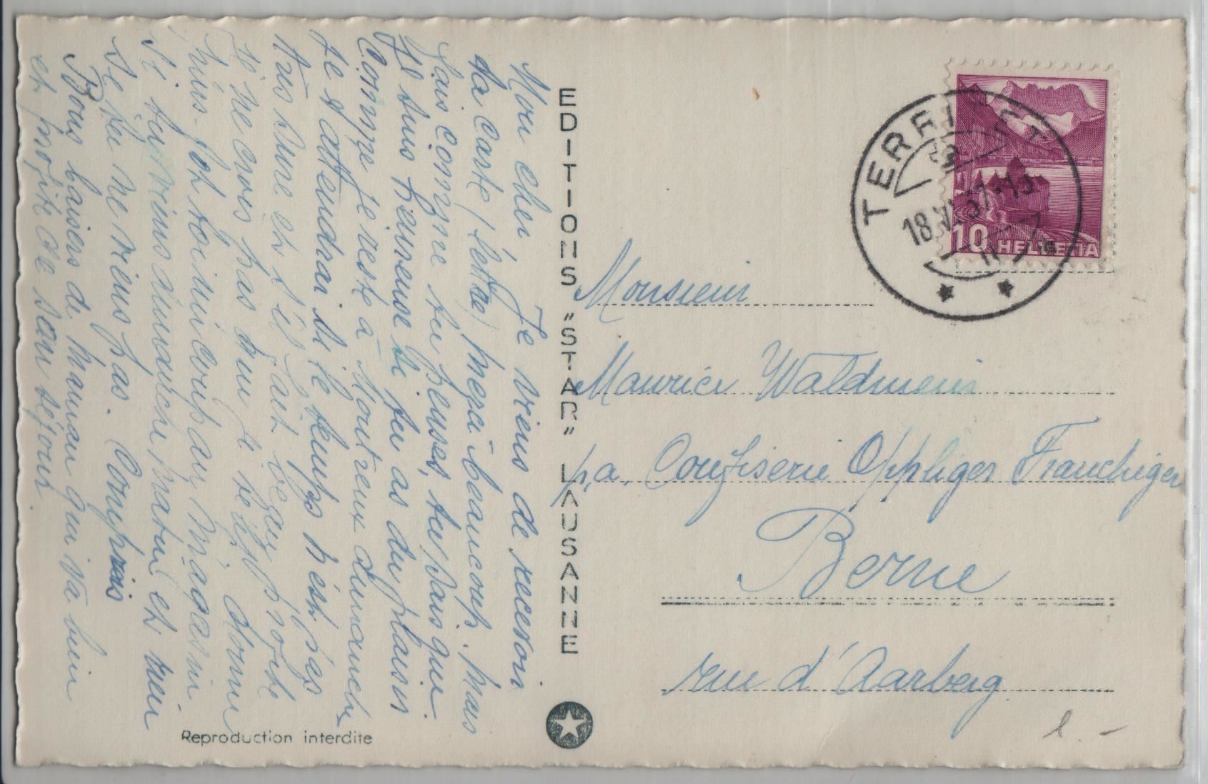 Cartes postales: Les Dent du Midi - Stempel: Territet – Antique à Ettingen par Kartenplanet 1