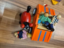 Holzspielzeug-Set Auto Puppen Brio katze B16