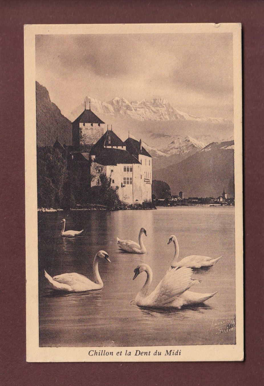 Ansichtskarten: Château de CHILLON - Cygnes - 1909 – Gebraucht aus Pully von nicecards